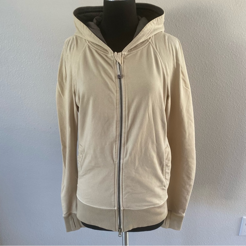LULULEMON STRIPPED HOODED DOUBLE ZIP JACKET
